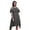 Black2, variant on Grey Butterfly Print Cold Shoulder Women Swing Tunic Flutter Sleeve Midi Dress - Small