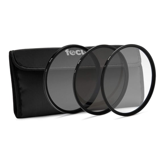 Kit de Filtros para Lente de Cámara Focus 82 mm UV CPL ND 3 Piezas