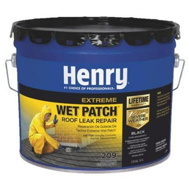 Henry HE209061 3,3 Gallons Noir Patch Humide Extrême 209 Réparation de Fuite de Toit