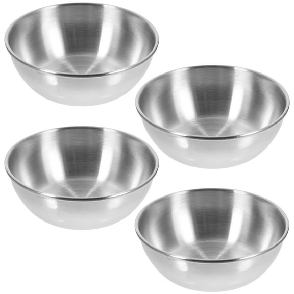 REOFLYUP Sauce Dishes Silver 4Pcs 3In Round For Home Use