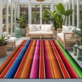 thumbnail image 2 of Large Area Rugs 6'x9', Mexican Style Carpet Runner Indoor Outdoor Rugs Home Decor Aesthetic, Colorful Mexico Stripes Orange Red Non Slip Mats Washable Accent Rug for Living Room Bedroom, 2 of 8