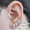 thumbnail image 4 of Central Diamond Center 14K Gold Posts & Sterling Silver Princess Cut CZ Stud Earrings Made with Swarovski Zirconia - 5.0mm 1.50cttw - Yellow Gold Plated, 4 of 7
