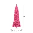 thumbnail image 2 of Vickerman 6.5' Flocked Pink Slim Fir Artificial Christmas Tree, Pink Dura-lit LED Lights, 2 of 2