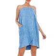 thumbnail image 1 of Kmbangi Women's Towel Wrap Bathrobe Soft Adjustable Spa Robe with Hair Shower Cap for Gym and Shower, 1 of 6