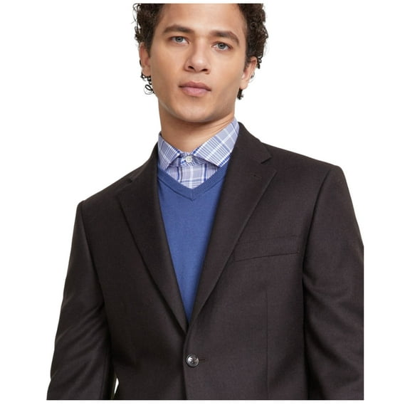 Tommy Hilfiger Mens Modern fit Sport Coat Blazer 38 R Brown Solid Stretch Wool