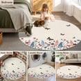 thumbnail image 5 of Round Rug 4Ft Washable Non-Slip, Beige Spring Floral Butterfly Circle Area Rugs for Living Room Bedroom, Farmhouse Flowers Botanical Indoor Floor Mats Carpet Runner for Home Decor Aesthetic, 5 of 8