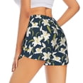 thumbnail image 3 of Fotbe Lilies Flowers Womens High Waist Running Shorts Athletic Workout Quick Dry Shorts for Women with Pockets Gym Yoga Summer Shorts-Large, 3 of 9