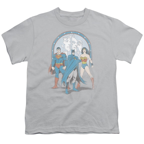 DC Comics Men's  Trinity T-shirt Silver