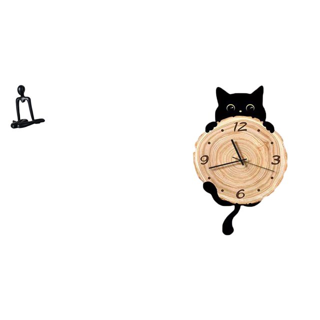 Figura de escritorio de pensador, escultura abstracta, reloj de pared, silueta de gato, adorno, material resistente, adecuado para oficina, hogar, dor
