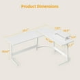 thumbnail image 2 of Cubicubi L-Shaped Desk, 59 Inches Gaming Desk, Corner Computer Desk with Removable Monitor Stand, Writing Workstation, White, 2 of 5