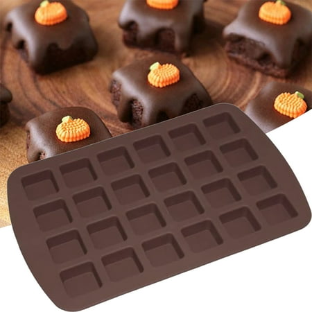 

24 Cavity Brownie Silicone Mold - Silicone Ice Cube Tray Ice Cube Mold for Making Cube Candy Chocolate Truffles Jelly
