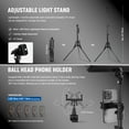 thumbnail image 5 of Neewer Basics BP300 2-Pack LED Video Light Kit - 2700K-6500K, 850lx, w/59" Stands & Phone Holders, 5 of 9