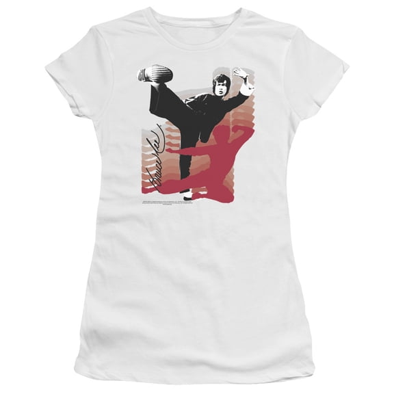 Bruce Lee - Kick It - Juniors Teen Girls Cap Sleeve Shirt - Large