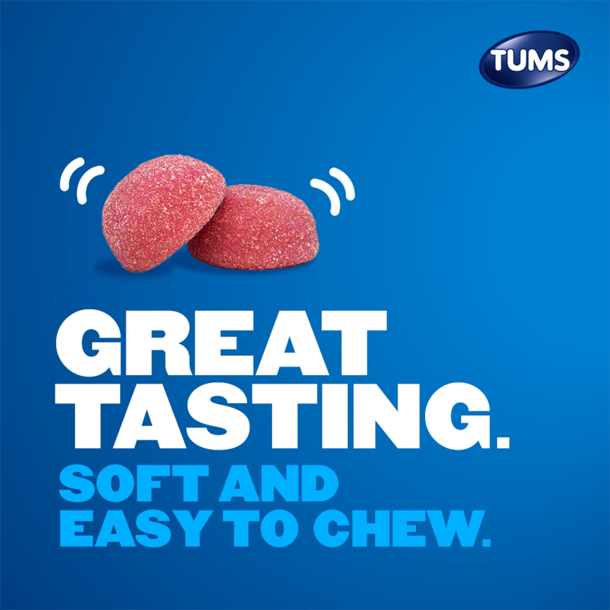 (3 pack) Tums Gummy Bites Dietary Supplement for Occasional Heartburn Relief, Assorted Fruit Flavors - 50 Ct