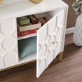 thumbnail image 3 of White and Gold Moroccan Dynasty Two Door Accent Cabinet, 3 of 10
