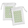 thumbnail image 1 of Gardening Fabric Pouch Set of 2, Buttercup Flowers Field Leaf Botany Flourish in the Yard Summer, Small Drawstring Bag for Toiletries Masks and Favors, 9" x 6", Green and Pastel Yellow, by Ambesonne, 1 of 2