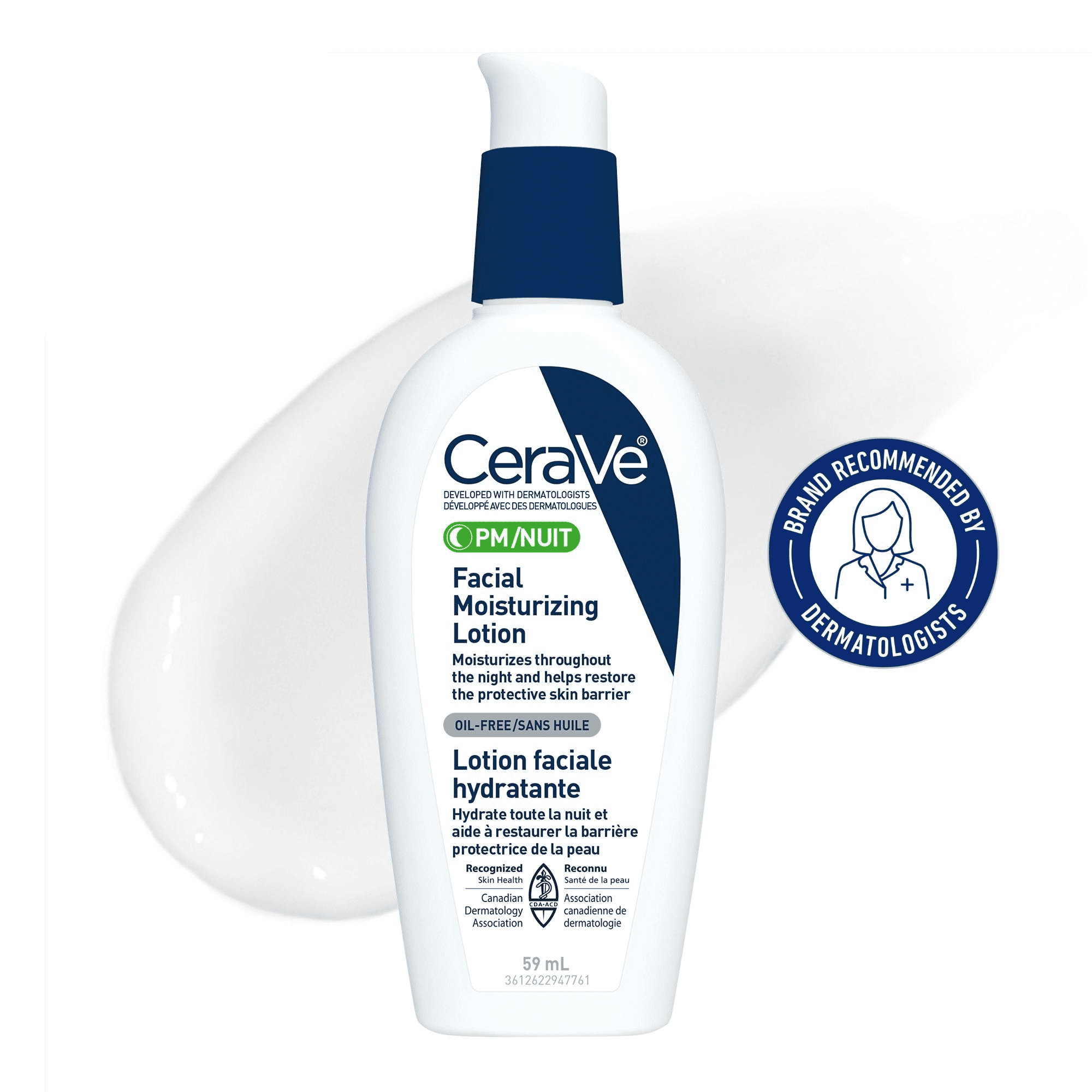 CeraVe PM Facial Moisturizing Lotion, Nighttime Face Moisturizer