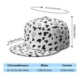 thumbnail image 4 of Cow Print Snapback Hat - Flat Brim Baseball Cap for Men & Women - Adjustable Black and White Cow Pattern Hip Hop Cap - Farmhouse Rustic Streetwear, 4 of 4