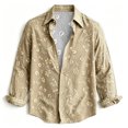 thumbnail image 5 of Hvogkswy Long Sleeve Shirts for Men Vintage Floral Lapel Button Down Casual Shirts Lightweight Bohe Beach Shirt S-3XL, 5 of 5