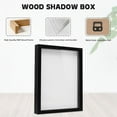 thumbnail image 3 of Muzilife 11x14 inch Shadow Box Picture Frame with Linen Board Deep Wood Glass Display Case, Black, 3 of 9