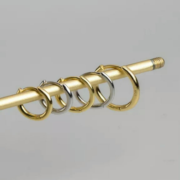 K-KED Gold Plated 925 Sterling Silver 10/11/12 mm/1-1.2cm Hoop Huggies Earrings-Gold-10 mm