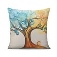 thumbnail image 2 of Abstract Tree Art Colorful Four Season Tree Throw Pillow Covers 18 X 18 Inch, Set Of 2, Linen Study Sofa Cushion Cover Indoor Living Room Home Decor, 2 of 7
