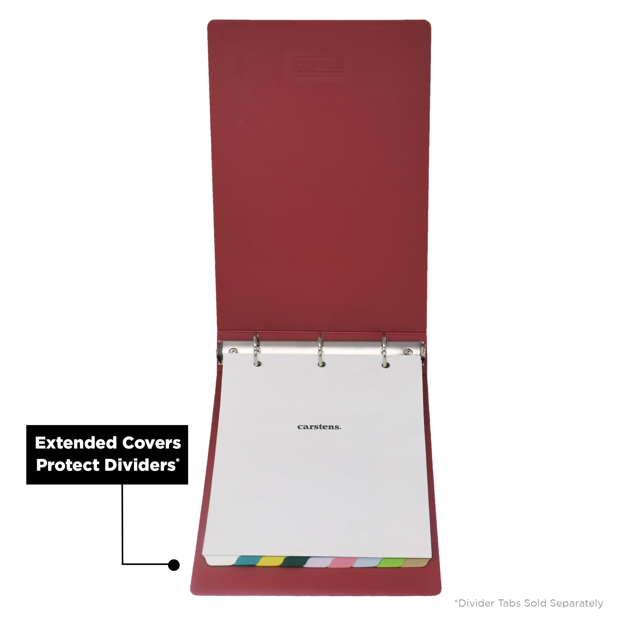 Carstens 2-Inch Heavy Duty 3-Ring Binder - Top Opening, Brick Red