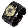 thumbnail image 3 of Reloj de con correa ancha, estilo punk, esfera grande, brazaletes de regalo, de hip hop, reloj de para , cumpleaños, negocios Negro Marrón Suave Zulema reloj de pulsera, 3 of 8