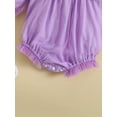 thumbnail image 6 of Wassery Infant Baby Girls Romper Ruffle Long Sleeve Square Neck One Piece Jumpsuits Solid Color Mesh Tulle Bodysuits 6M 12M 18M 24M, 6 of 9
