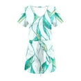 thumbnail image 4 of DPTALR Robes à Manches Courtes Col en V Mi-Mollet pour Femmes, Jupes Courtes Rétro Mignonnes pour Sorties d'Été pour Filles, 4 of 4