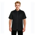 thumbnail image 1 of TOPTIE Short Sleeve Chef Coat Jacket Black Breathable Zipper Chef Uniform with Knit Mesh, 1 of 7