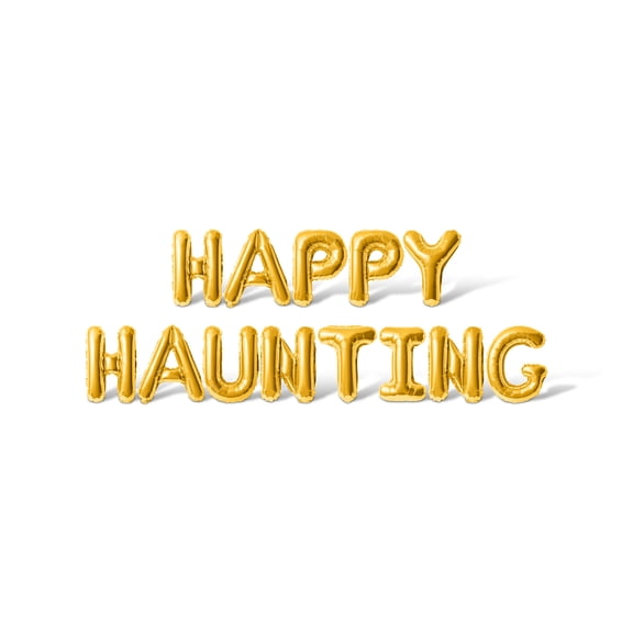 Letter Balloons - HAPPY HAUNTING 16" Inch Alphabet Letters Foil Mylar Balloon Halloween Party Banner (Gold)