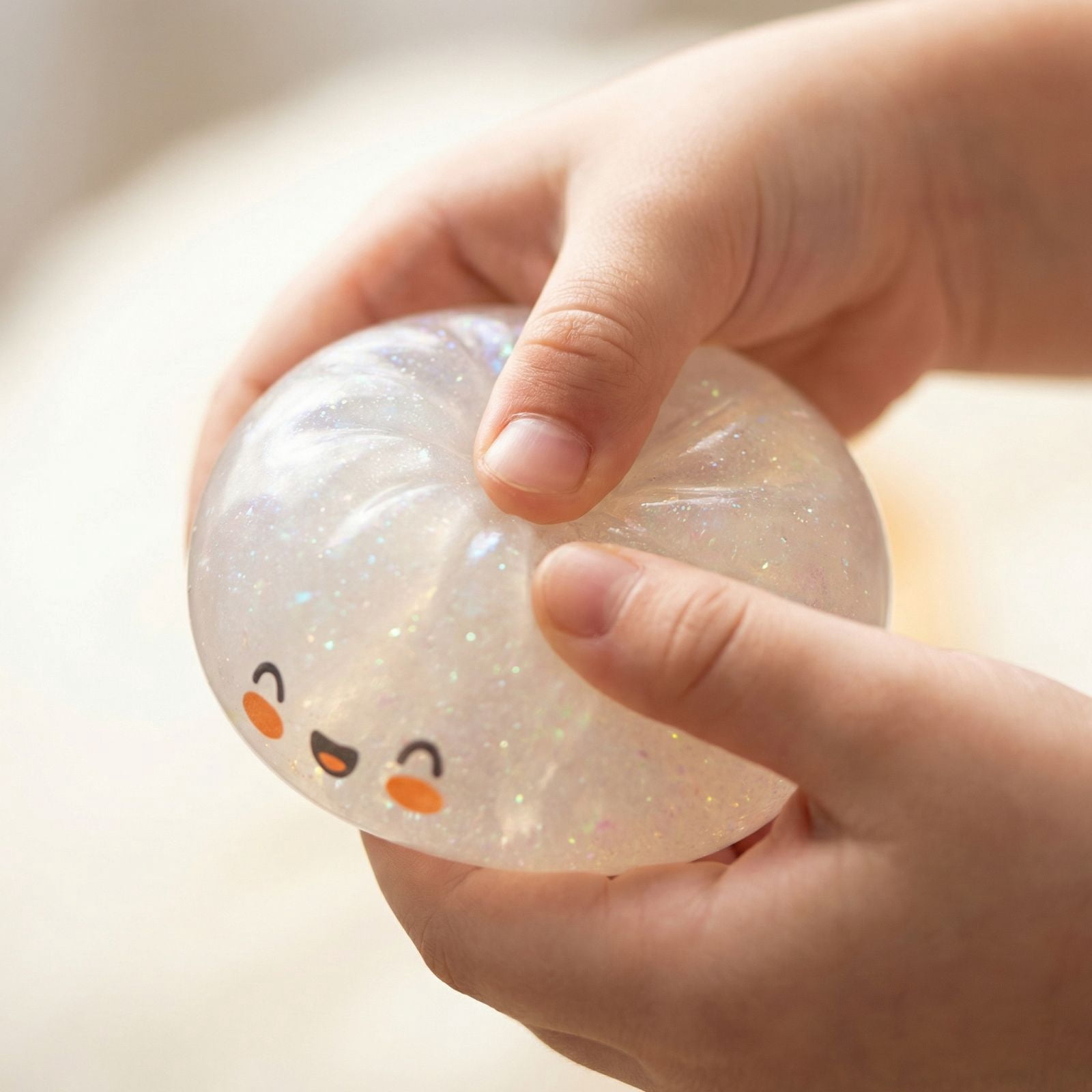 Glitter Colorful Dumpling Squishy, Cute Squishy Dumpling Large with Steamer, Squishy Dumpling Doll with Cute Expressions, Silicone Bun Sensory Fidget Dolls, Hand Pinching Decompression Dolls