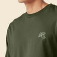 thumbnail image 5 of Dalix UFO Embroidered Cotton Classic Fit Long Sleeve Crewneck Tee Shirt Mens in Military Green L Large, 5 of 5