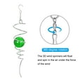 thumbnail image 3 of Uxcell 13" Gazing Ball Spiral Tail Decorative Wind Spinners with Glass Ball for Hanging Decor, Green, 3 of 4
