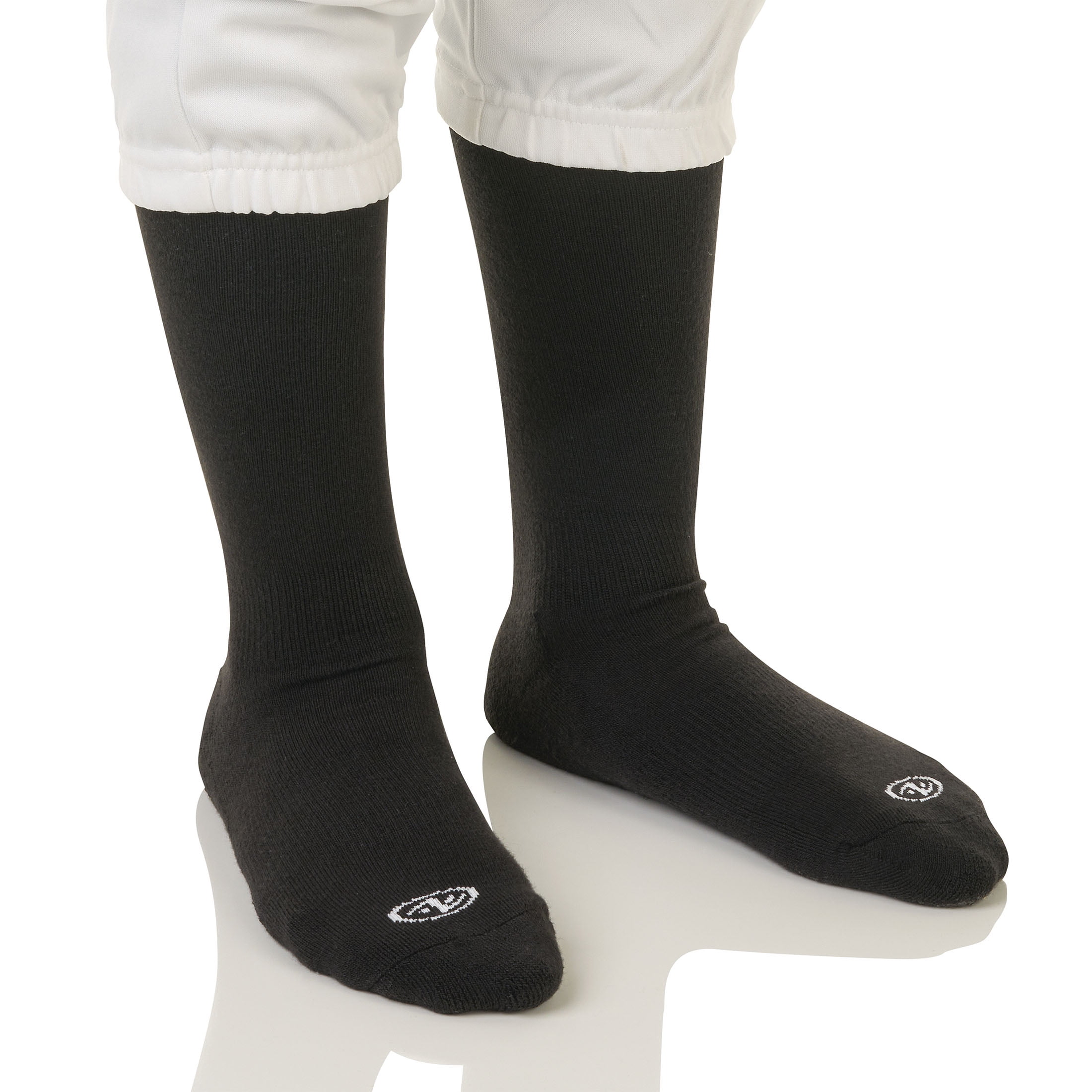 (6 pack) Athletic Works Unisex Baseball/Softball Socks, 2-Pair Pack, Black