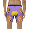 thumbnail image 2 of Men's Boxer Briefs, Yellow Lemon And Orange Soft and Breathable Mens Underwear Boxer Briefs With Widen Waist, 2 of 5