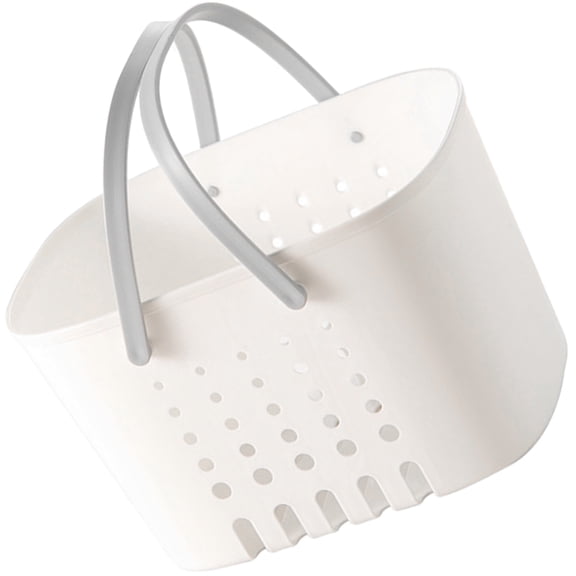 GETAJGHSD Portable Grey Plastic Shower Basket with Handle, Bathroom Storage Organizer for Home and Travel