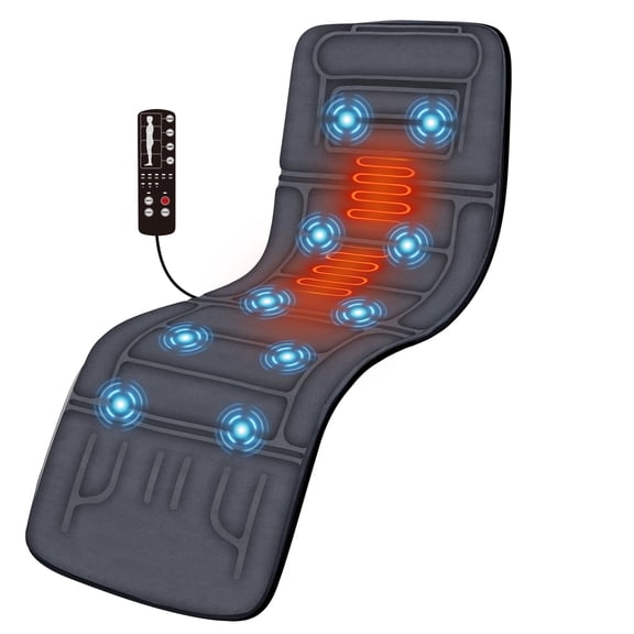 Comfier Full Body Back Massager with Heating, 10 Soothing Vibration Back Massage Pad for Pain Relief, Massage Mat,Gifts