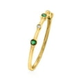 thumbnail image 2 of Pure Collection by Ross-Simons Emerald- and Diamond-Accented Ring 14kt Yellow Gold, Women's, Adult, 2 of 6