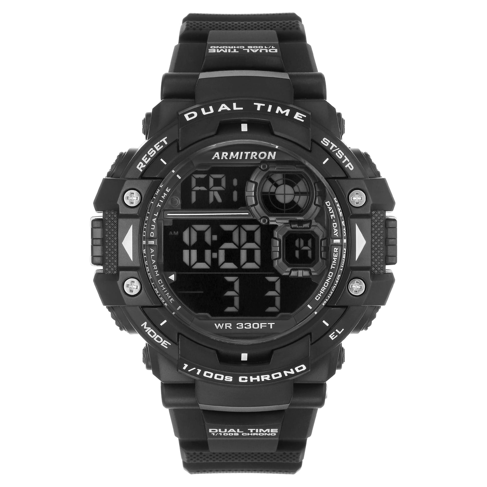 Armitron Men's Sports Black Wristwatch with Resin Band