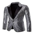 thumbnail image 1 of Men Sequins Nigth Clubs Wedding Party Tuxedo Cocktail Suit Jacket Coat, 1 of 6