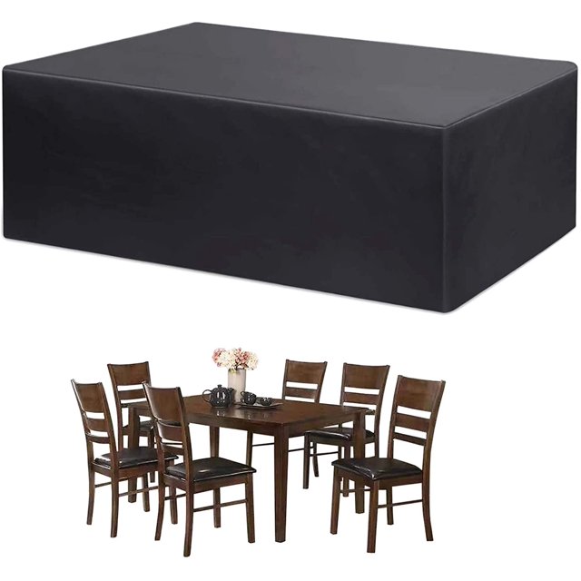 Funda para muebles de jardín, funda para mesa de jardín, lona protectora, funda para muebles de jardín, resistente y resistente al agua, protección para muebles de exterior 210D Oxford (180 x 120 x 7