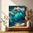 thumbnail image 6 of Big Wave Coastal Canvas Wall Art, Tropical Ocean Landscape, Blue Sea Home Decor, 6 of 8