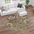 thumbnail image 7 of Impressions Transitional 5' Round Blue and Green Polypropylene Indoor Area Rug, 7 of 7