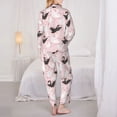 thumbnail image 3 of KLL Swan And Flowers2 Print Women's Long Sleeve Pajamas with Pants Sleepwear Loungewear 2 Set-X-Large, 3 of 8