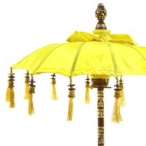 Koyal Wholesale Bali Umbrella Stand 34-Inch Yellow Moroccan Style Free-Standing Decor