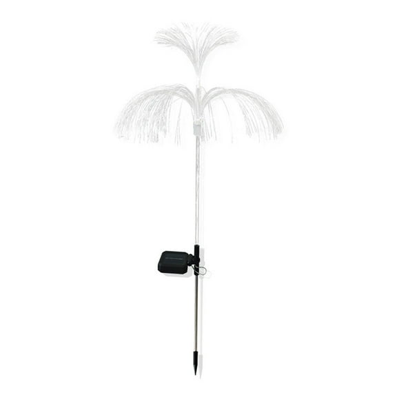 LED Solar Fiber Optic Tree Light, Color Changing, IP65 Waterproof, Outdoor Waterproof Decorative Landscape Light with Star Topper for Garden, Courtyard, 2-Layer Jellyfish