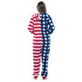 thumbnail image 3 of #followme American Flag Adult Onesie Pajamas (Women's Flag - Red, Small), 3 of 4