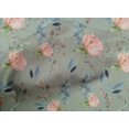 thumbnail image 4 of oneOone Cotton Poplin Dusty Green Fabric Flower & Leaves Watercolor Sewing Craft Projects Fabric Prints By Yard 56 Inch Wide, 4 of 4